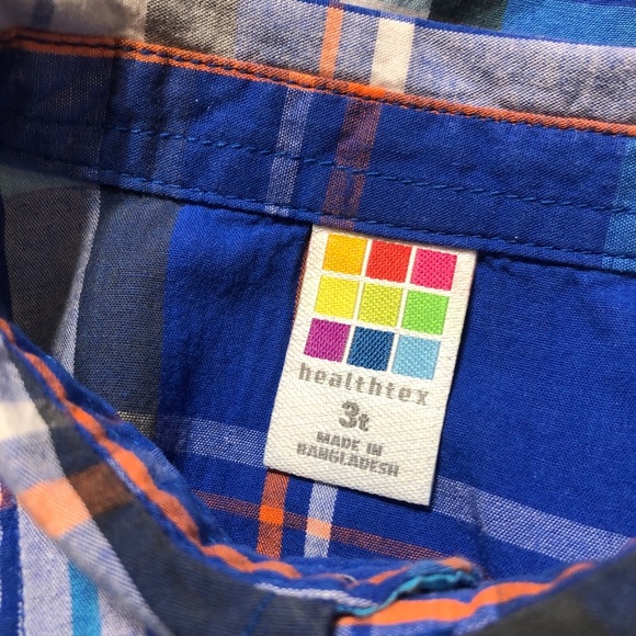 Healthtex Pocketed Plaid Long Sleeve Button Down - Picture 4 of 6